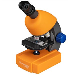 Produktbild für Mikroskop Bresser Junior, orange, mit Durchlicht, für Kinder