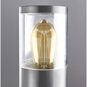 Produktbild für Wegeleuchte Heitronic Naxos, silber, mit 230 V Netzstrom