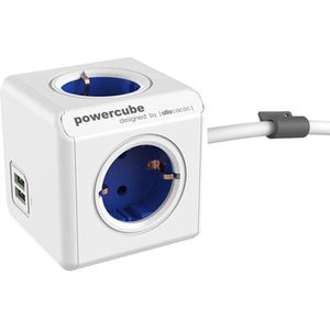 Steckdosenwürfel allocacoc PowerCube, weiß / blau