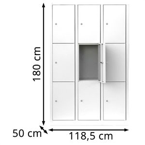 Produktbild für Schließfachschrank Lüllmann 523337, weiß
