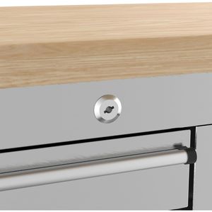 Produktbild für Werkbank Güde GW 5/1 INOX, silber, mit Rollen