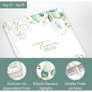 Produktbild für Schülerkalender Häfft Timer Blattgold, Schuljahr 2025/2026