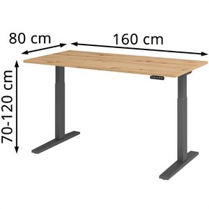 Produktbild für Schreibtisch Hammerbacher XMKA 16, asteiche / graphit