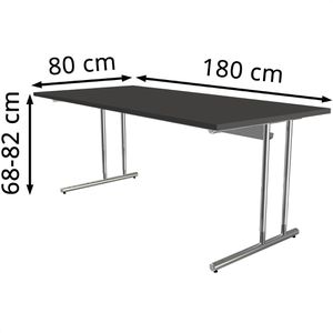 Produktbild für Schreibtisch Kerkmann Artline, anthrazit / chrom