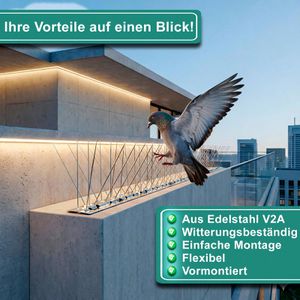 Produktbild für Vogelabwehr PRIOstahl Taubenspikes, 10 Meter
