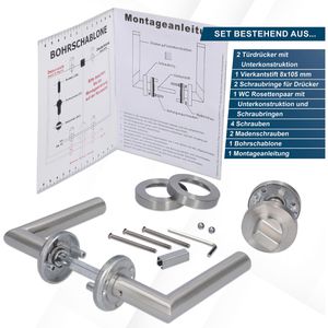 Produktbild für Drückergarnitur Alpertec Solid 1-R-ES WC
