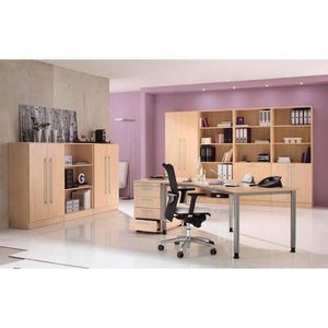 Produktbild für Schreibtisch Hammerbacher H-Serie, ahorn / silber