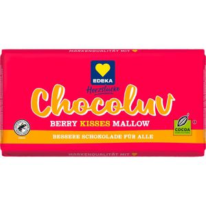 Produktbild für Tafelschokolade Edeka Herzstücke Chocoluv Berry kisses Mallow