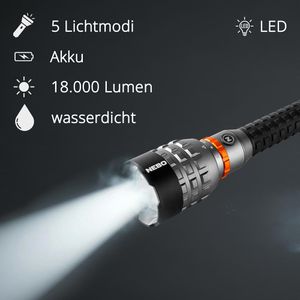 Produktbild für Taschenlampe Nebo Davinci 18000, LED, aufladbar