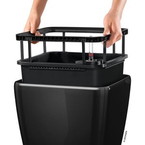 Produktbild für Übertopf Lechuza QUADRO LS 43, schwarz hochglanz, 43x39x43cm