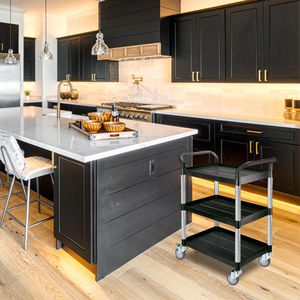 Produktbild für Servierwagen Böttcher-AG schwarz, Aluminium / Kunststoff