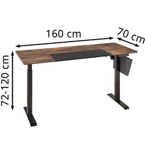 Produktbild für Schreibtisch Songmics LSD026X01, braun / schwarz