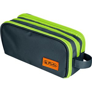 Federmäppchen Herlitz Doppelfaulenzer, Neon uni oak / kiwi