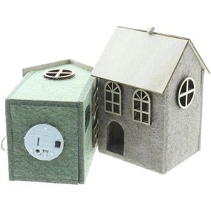 Produktbild für Weihnachtsdeko Frank-Flechtwaren LED-Hänger Haus, 2 Stück