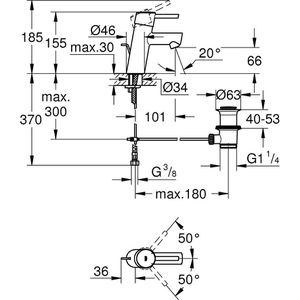 Produktbild für Waschtischarmatur GROHE Concetto S-Size, 32204001, verchromt