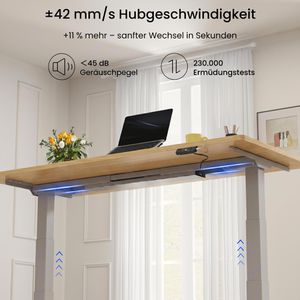Produktbild für Schreibtisch FlexiSpot E7S 2026, ahorn / grau