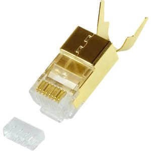 Produktbild für Modularstecker LogiLink MP0048, vergoldet, Cat.6A bis 8.1,RJ45