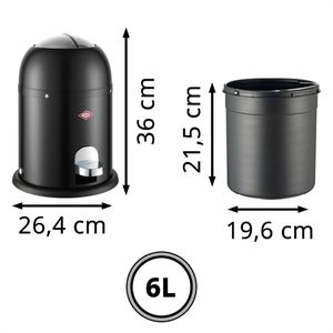 Produktbild für Mülleimer Wesco Minimaster 180112-73, schwarz matt