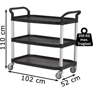 Produktbild für Servierwagen Böttcher-AG schwarz, Aluminium / Kunststoff