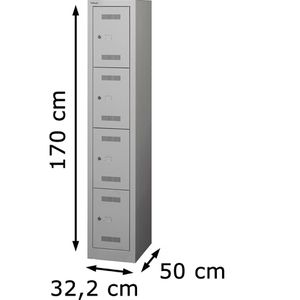 Produktbild für Schließfachschrank Bisley MonoBloc, lichtgrau