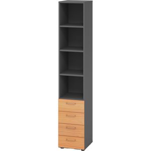 Produktbild für Kombischrank Hammerbacher Serie 9 Advanced, buche / graphit