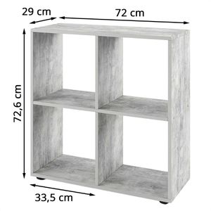 Produktbild für Bücherregal Vicco Tetra, beton grau