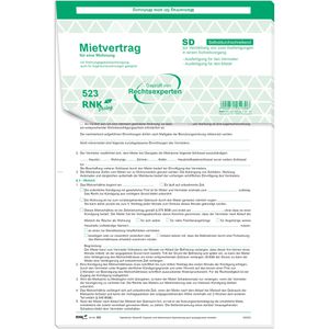 RNK Mietvertrag 523/10, DIN A4, für Wohnungen, Wohnungsgeberbescheinigung,10 Stück