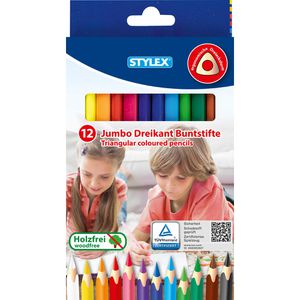 Buntstifte Stylex 25092 Dreikant Jumbo