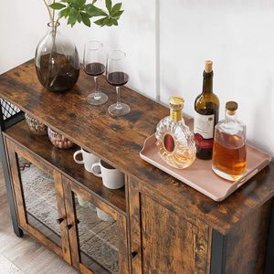 Produktbild für Sideboard Vasagle LSC096B01, aus Holz, vintage braun