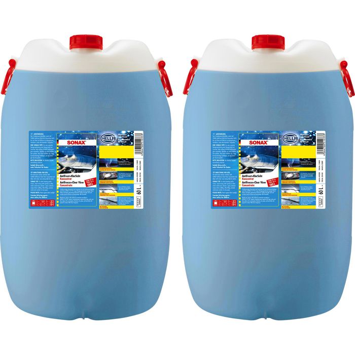 Sonax Scheibenfrostschutz AntiFrost & KlarSicht, bis -30°C, Fass,  Konzentrat, 2 x 60 Liter – Böttcher AG