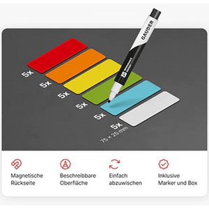 Produktbild für Magnetschilder Gauder ME-75x25, farbig sortiert