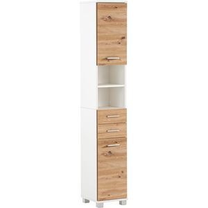 Produktbild für Badschrank Schildmeyer Palermo 157660, 4 Füße, eiche / weiß
