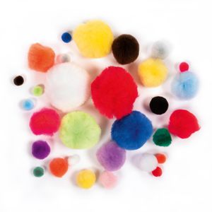 Produktbild für Pompons Folia 50309, farbig sortiert
