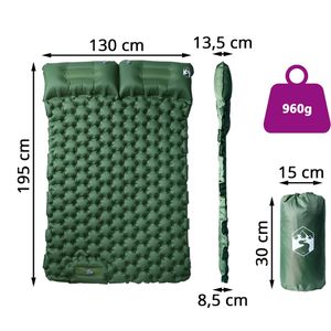 Produktbild für Isomatte vidaXL 4007102, grün, aufblasbar