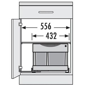 Produktbild für Einbaumülleimer Hailo Tandem S plus, 3644801
