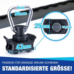 Produktbild für Zurrösen NTG LS.8602 Black für Airlineschiene