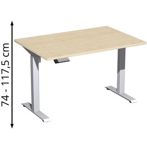 Schreibtisch Geramöbel Elevate Home, ahorn / silber