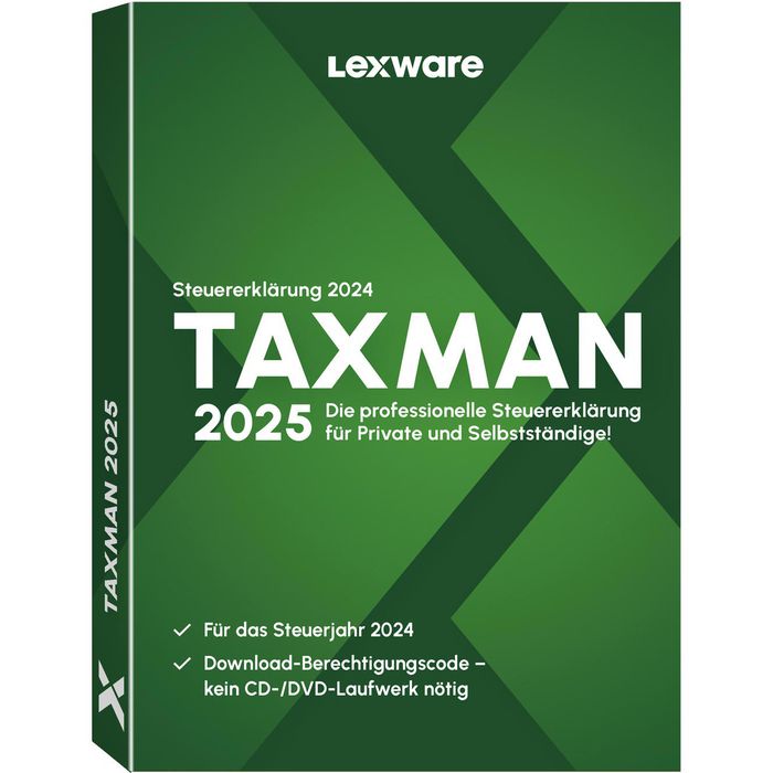 Lexware Finanzsoftware Taxman 2025, Windows, Jahreslizenz, Vollversion