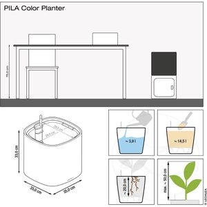 Produktbild für Übertopf Lechuza PILA Color Planter, petrolblau, 35x33x35 cm