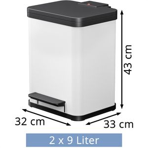 Produktbild für Mülleimer Hailo duo Plus M, weiß