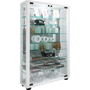 Produktbild für Glasvitrine VCM Lumo Mini, mit Spiegelrückwand, stehend