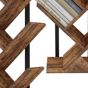 Produktbild für Bücherregal Vicco Fyrk, schwarz / dunkelbraun