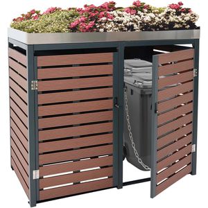 Mülltonnenbox Mendler HWC-K14, WPC/Metall