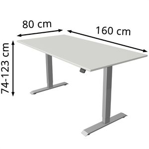 Produktbild für Schreibtisch Kerkmann Move 1, lichtgrau / silber