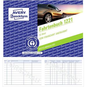Zweckform Fahrtenbuch 1221 Recycling, A6 quer, für PKW, vom