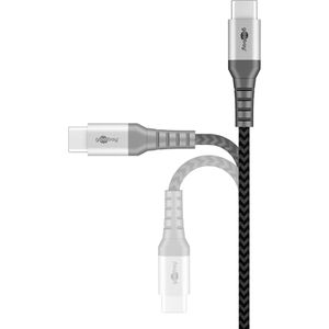 Produktbild für Ladekabel Goobay 49301 Textilkabel, grau, 0,5m