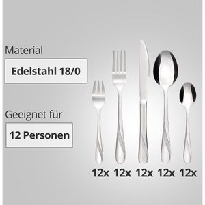 Produktbild für Besteck-Set Gräwe Stralsund, mit Besteckkoffer, Edelstahl 18/0