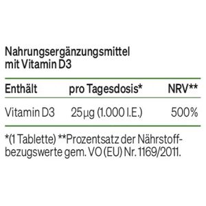 Produktbild für Vitamin-D natural-elements 365 Tabletten