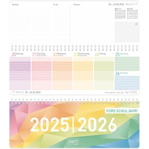 Produktbild für Tischkalender Häfft Rainbow, Schuljahr 2025/2026