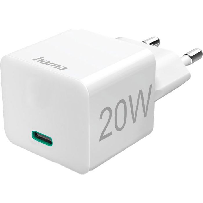 Hama USB-Ladegerät 201650, 20W, 3A, weiß, 1x USB C, 1 Port